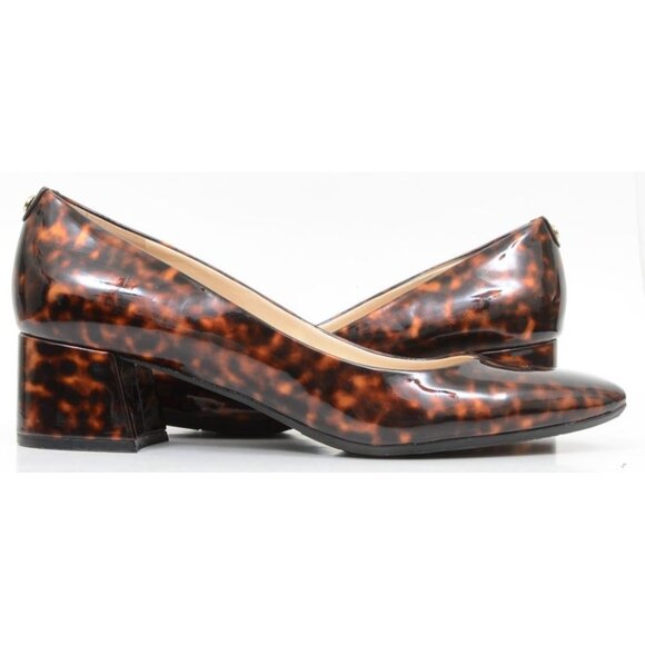 Nine West Cloe 9x9 Women's 11M Tortoise Square Toe Block Low Heel Pumps Office - Picture 3 of 10
